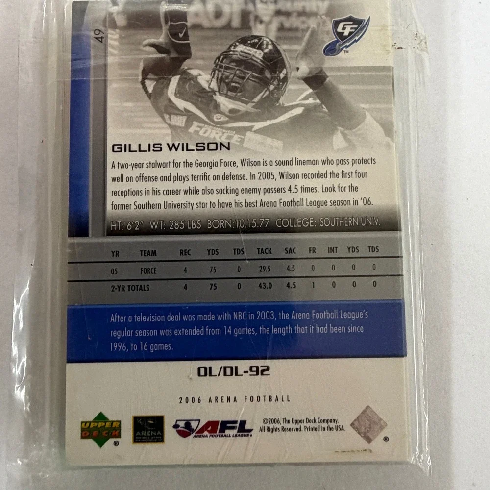 3 2006 Upper Deck Arena Football AFL Georgia Force Team Sets Kubiak Garner Lee